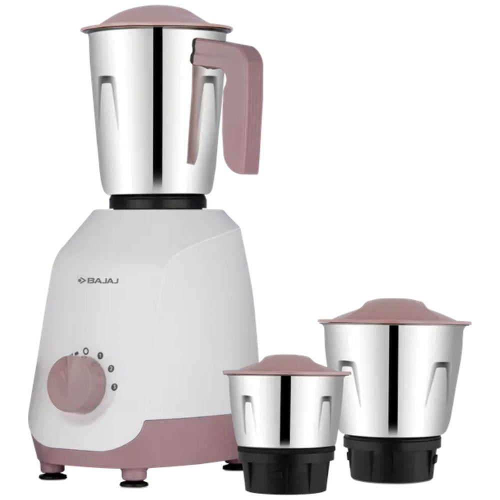 Bajaj 500 Watts 3 Jars Mixer Grinder (MG Ninja Series Gracio,White