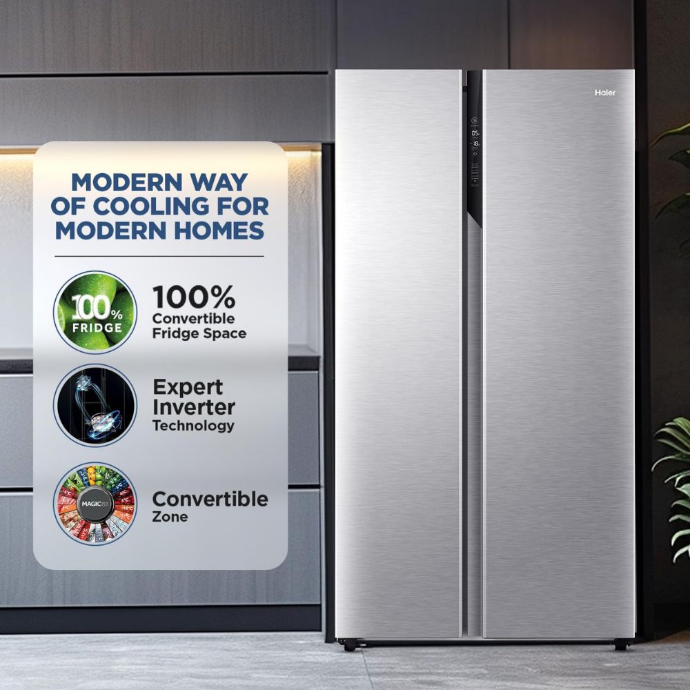 ペリシェ2000 BK 32H 6s Haier 596L 3 Star Inverter Frost Free Side by Side Fridge (HES