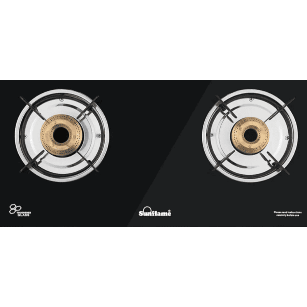 Sunflame Cooktop, NAPLES 2B, 2 Burner Auto Manual Ignition Glass