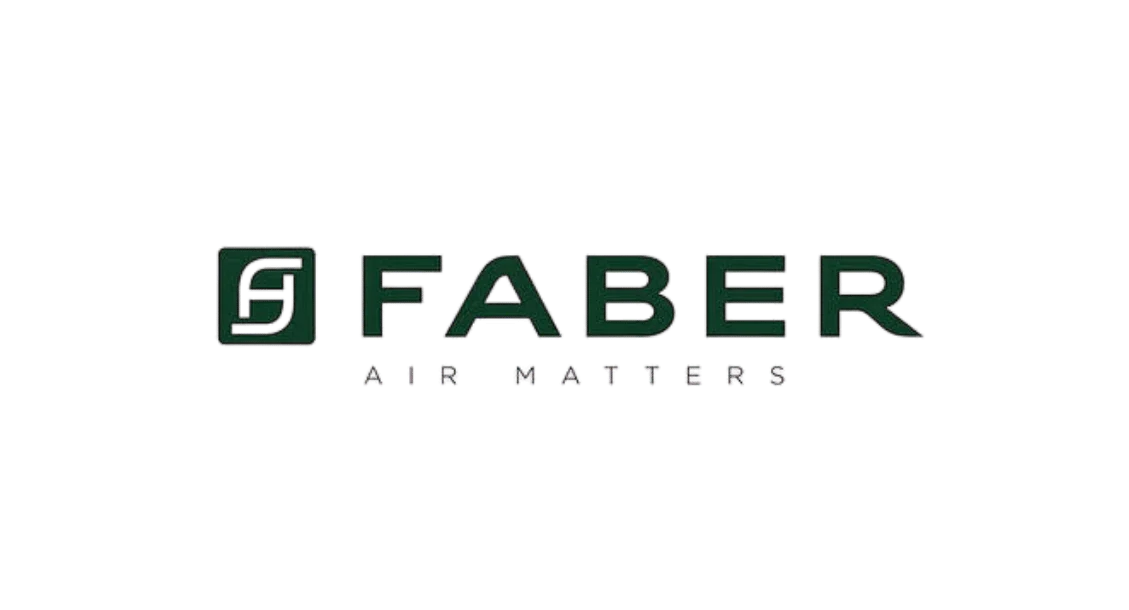 Faber logo with green icon and text 'Air Matters' for electronics and appliances
