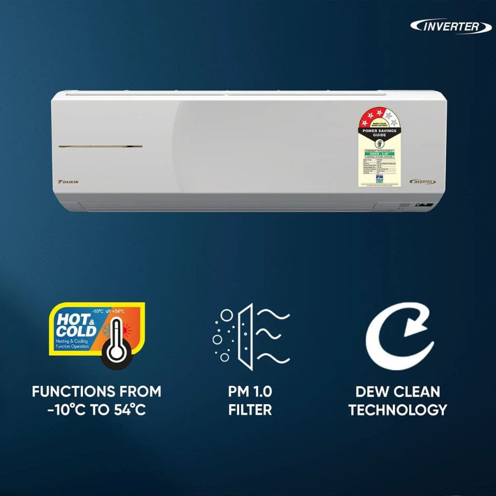 Daikin 1.5 Ton 3 Star Hot & Cold Inverter Split Air Conditioner (FTHT50XV16VAA)