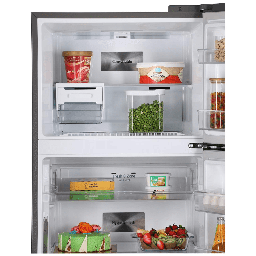 LG 408 Ltrs 3 Star Smart Wi-Fi Frost Free Double Door Refrigerator (GL-T412VDSX, Dazzle Steel)