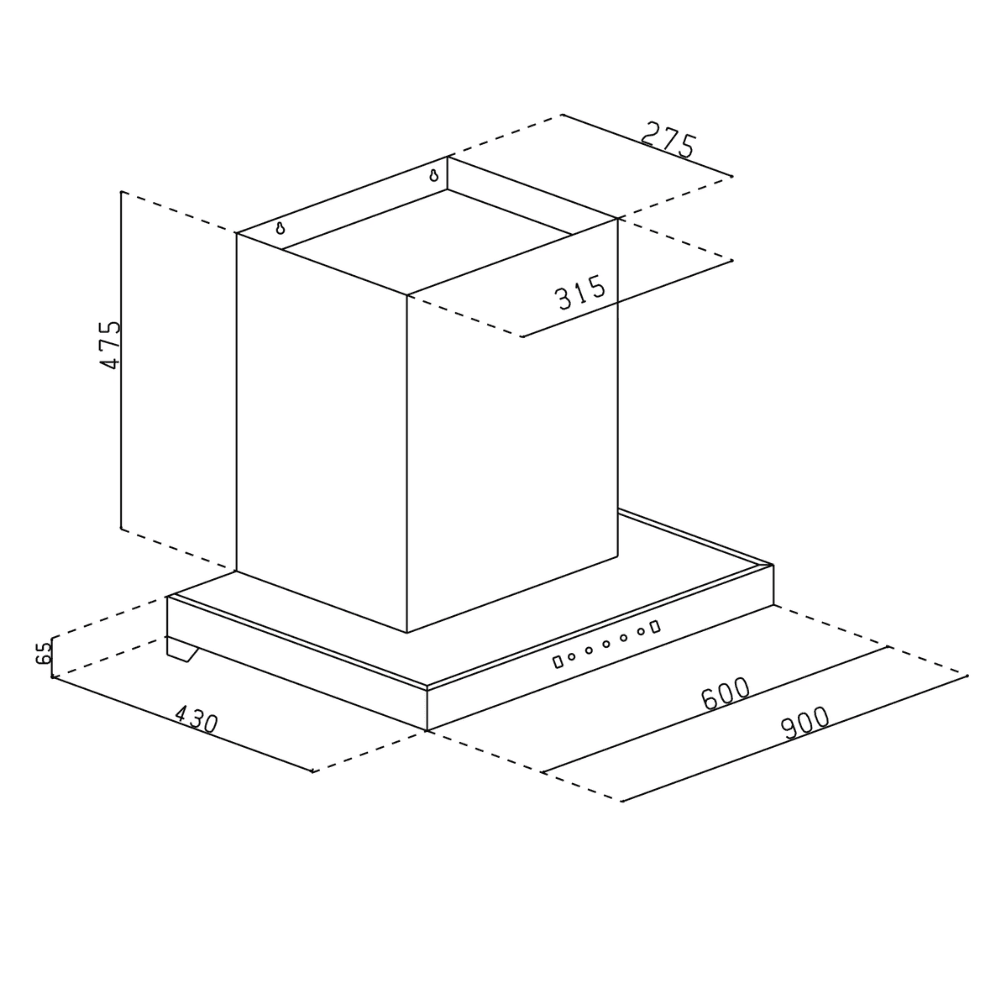 Glen 6052 SLIM BL, 60 cm 1200 m3/hr Auto Clean Curved Glass Kitchen Chimney (Black)