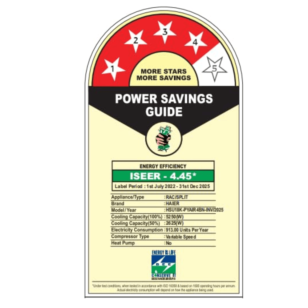 Haier 1.5 Ton 4 Star Inverter Split Air Conditioner (HS18K-PYAIR4BN-INV)