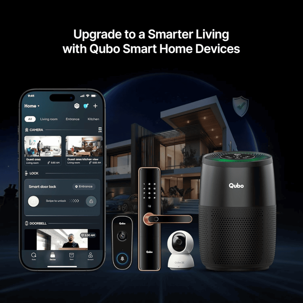 Qubo R250 Smart Room Air Purifier with HEPA 13 Filter (250 Sqft, Black)