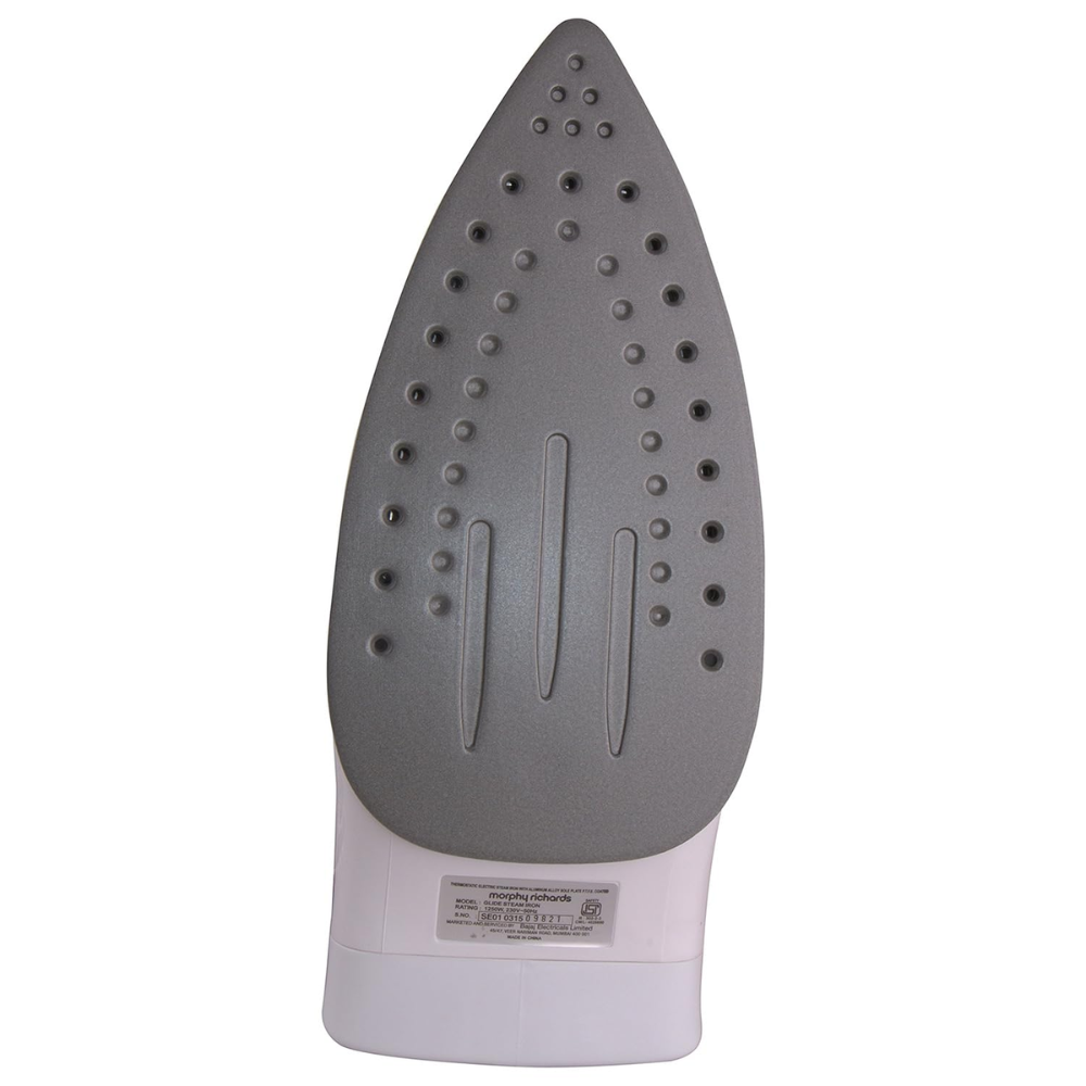 Morphy Richards Plastic Glide, 1250 Watts Steam Iron with Steam Burst, Non-Stick Coated Soleplate (White & Red)