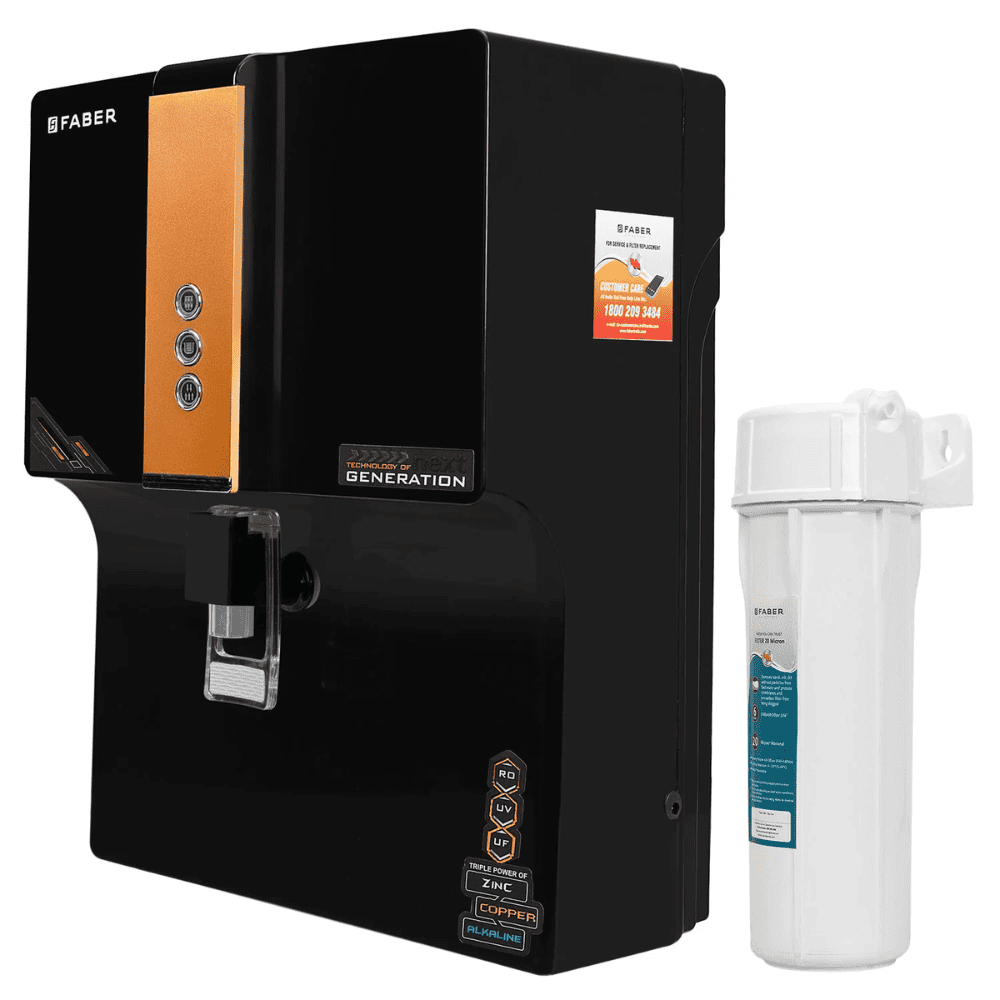 Faber FWP Health Guard, 6 Ltrs Storage, RO + UV + MAT + Vitamin C Water Purifier, White