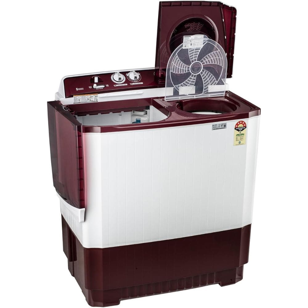 LG 10.5 Kg 5 Star Semi-Automatic Top Load Washing machine (P105ASRAZ, Maroon)
