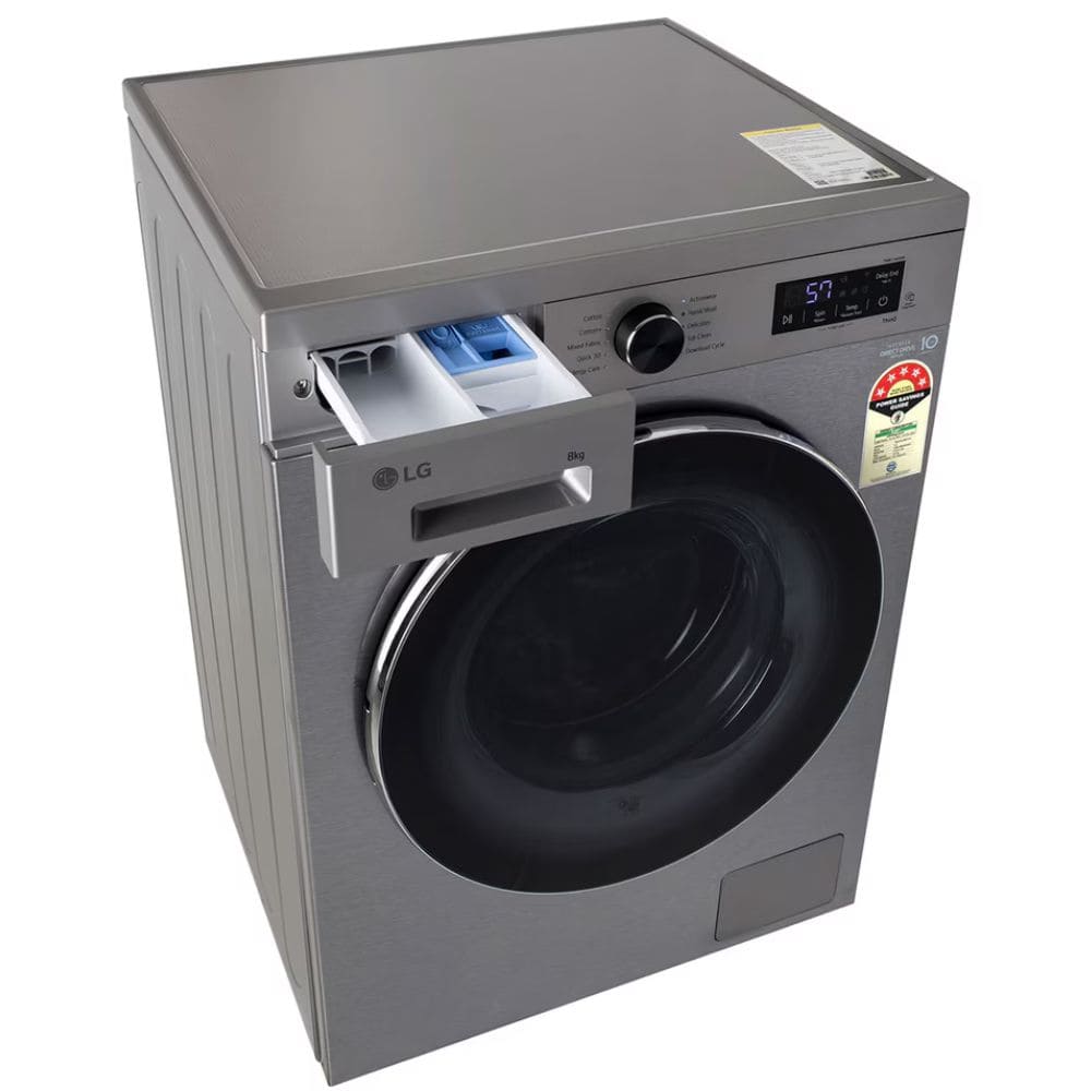 LG 8 Kg 5 Star Fully-Automatic Front Load Washing machine (FHB1208Z4P,Black)