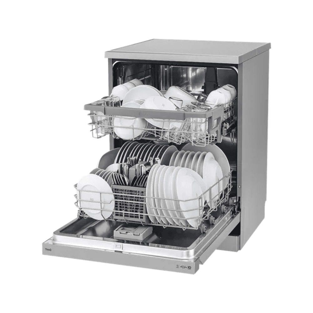 LG 14 Place Settings Free Standing Dishwasher with Inverter Direct Drive ( DFB532FP, Silver)
