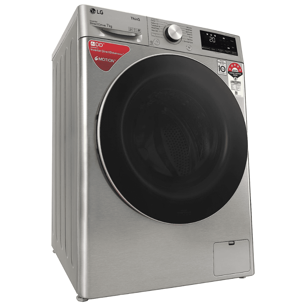 LG 7 Kg 5 Star Inverter Wi-Fi Fully-Automatic Front Load Washing Machine (FHV1207Z4M, Platinum Silver)