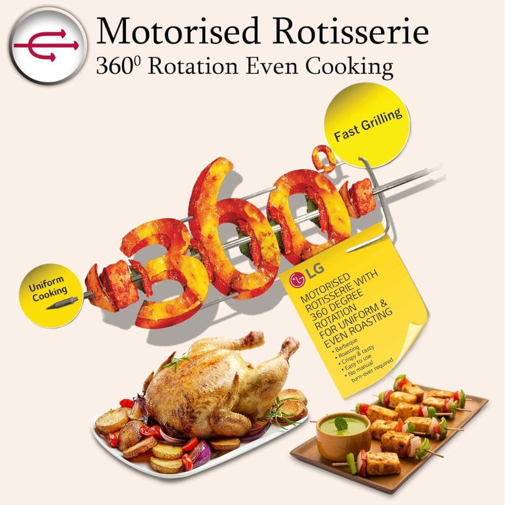 LG 28 Ltrs Stainless Steel Wi-Fi Enabled Charcoal Convection Microwave Oven (MJEN286VIW,Black)