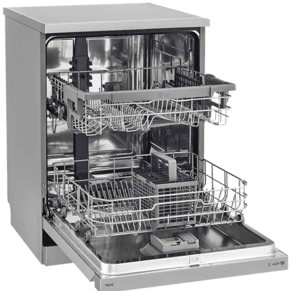 LG 14 Place Settings Free Standing Dishwasher with Inverter Direct Drive ( DFB532FP, Silver)