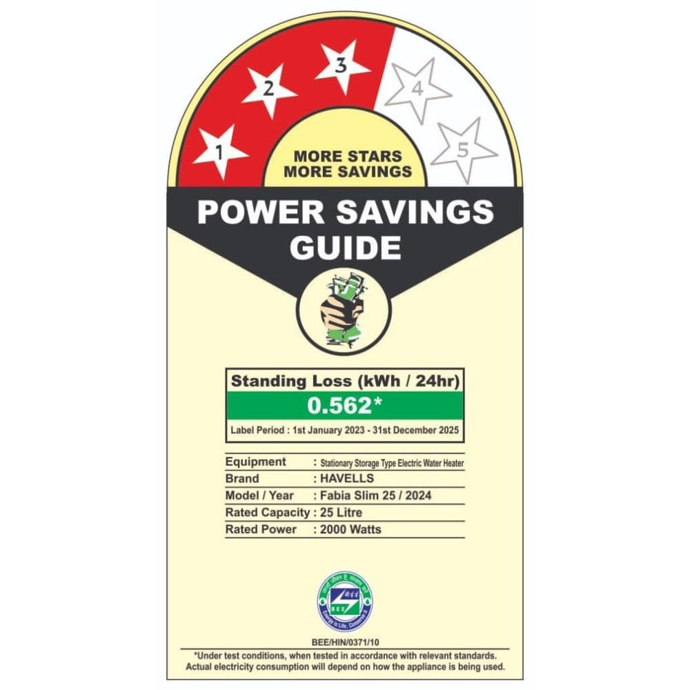 Havells 25 Ltrs Horizontal Storage Water Heater Geyser (Fabia Slim25L-H)