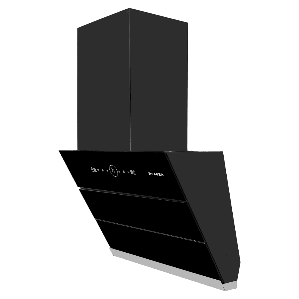 Faber COMET BLDC FL HC, 60 cm 1500 m3/hr Heat Auto Clean Wall Mounted Curved Glass Kitchen Chimney (Black)