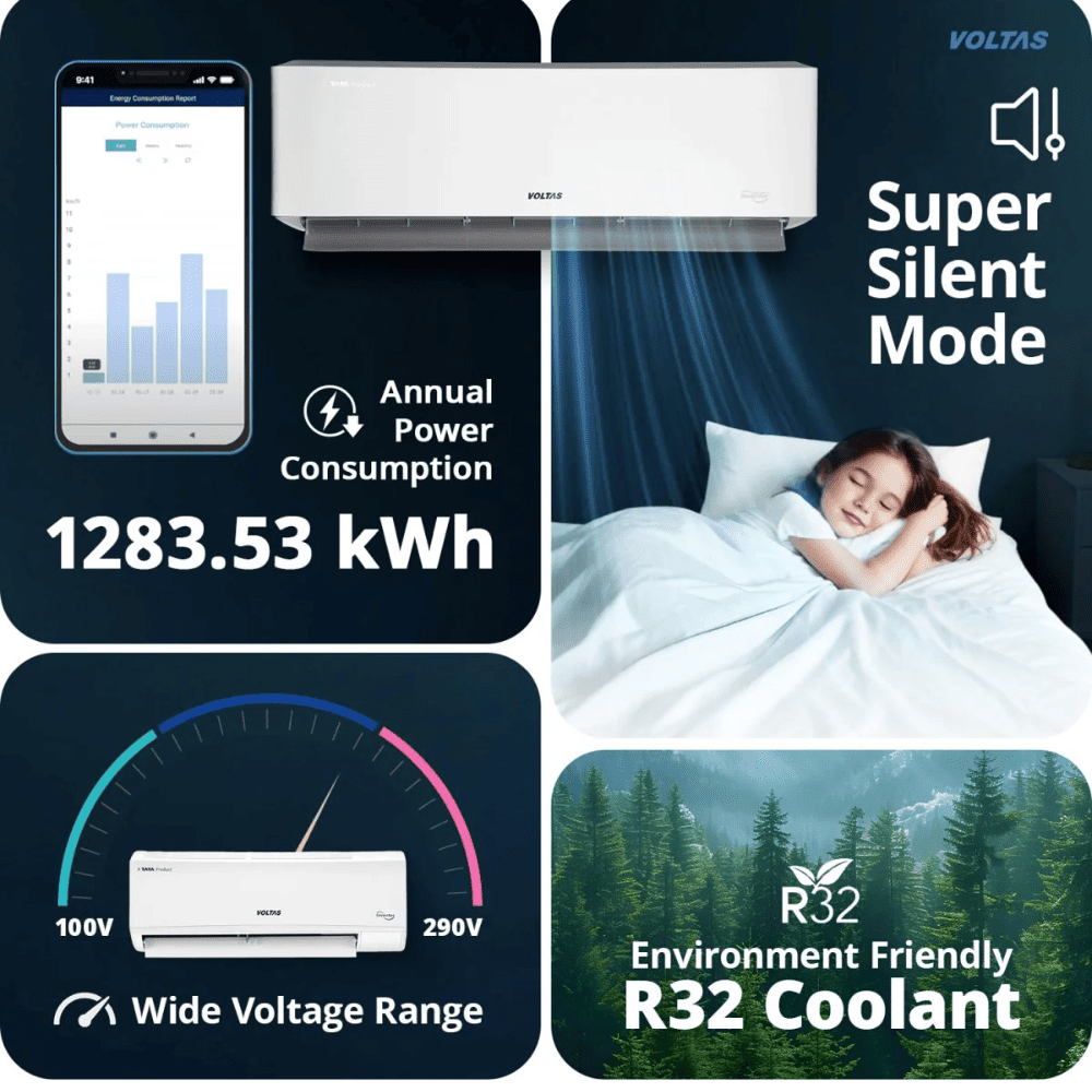 Voltas 2.0 Ton 3 star Inverter Split  Air Conditioner (Venus Luxe 2.0 Tr. 3S)