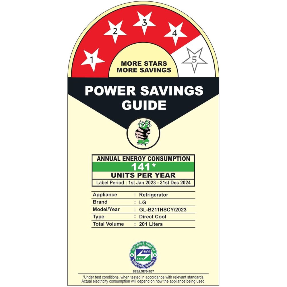 LG 204 Ltrs 3 Star Direct Cool Single Door Refrigerator (GL-B211HSCY, Wine)