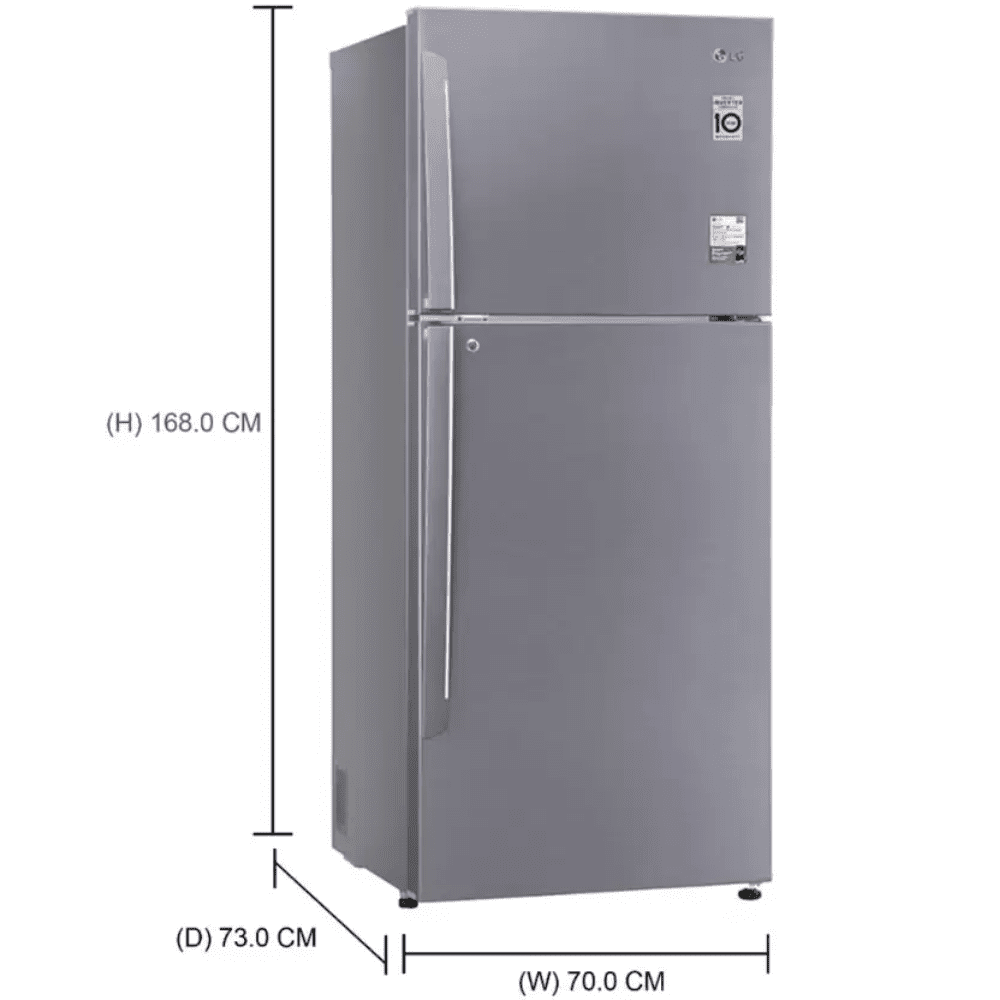 LG 437 Ltrs 2 Star Inverter Frost Free Double Door Refrigerator (GL-T432APZY, Shiny Steel)