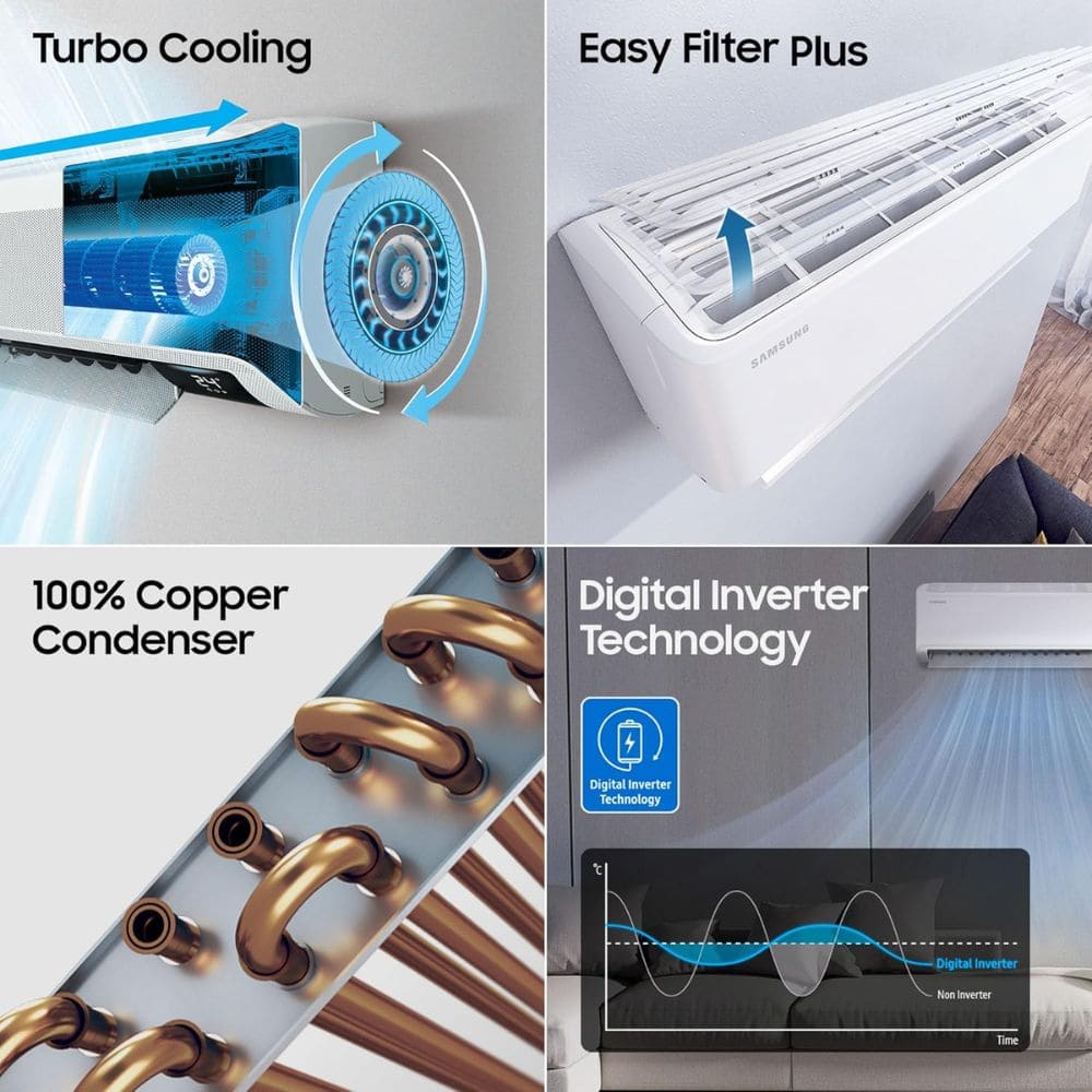 Samsung 1.5 Ton 3 star Inverter Split Air Conditioner (Bespoke AI WiFi, AR50H19D1XH)