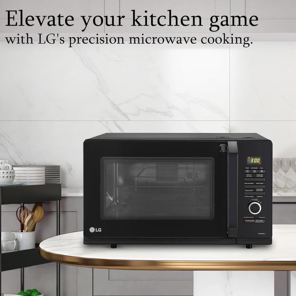 LG 32 Ltrs Stainless Steel Convection Charcoal Healthy Microwave Oven (MC3286BLU,Black)