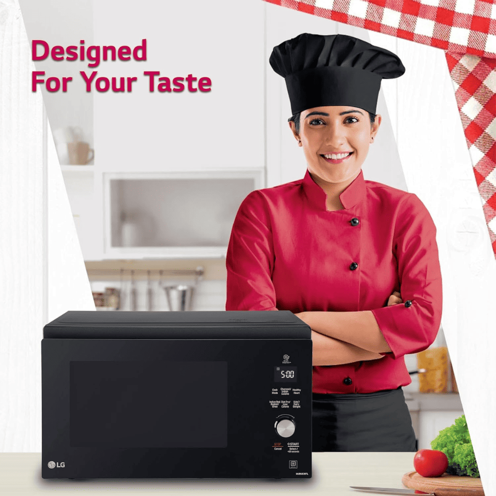 LG 32 Ltrs Stainless Steel Convection Microwave Oven All in One Charcoal (MJEN326TL,Black)