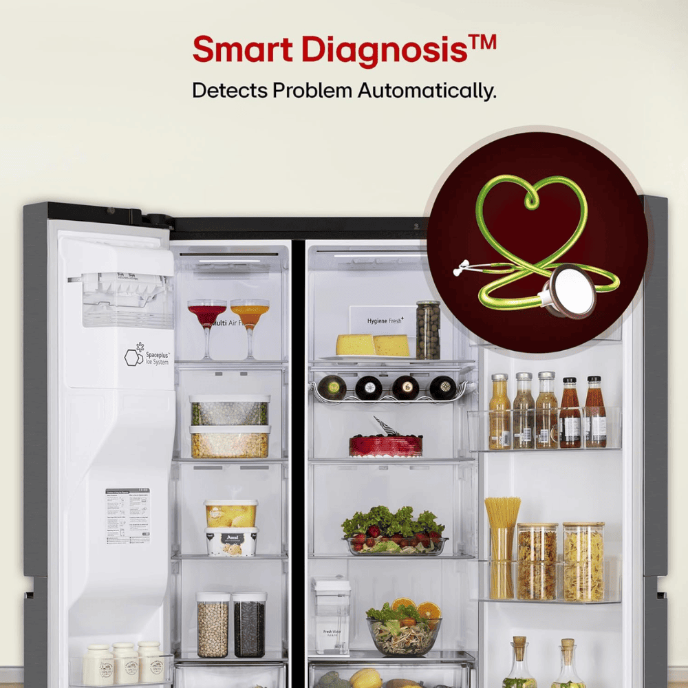 LG 630 Ltrs 3 Star, Inverter Frost Free, Side-by-Side Refrigerator (GL-L257CMC3)