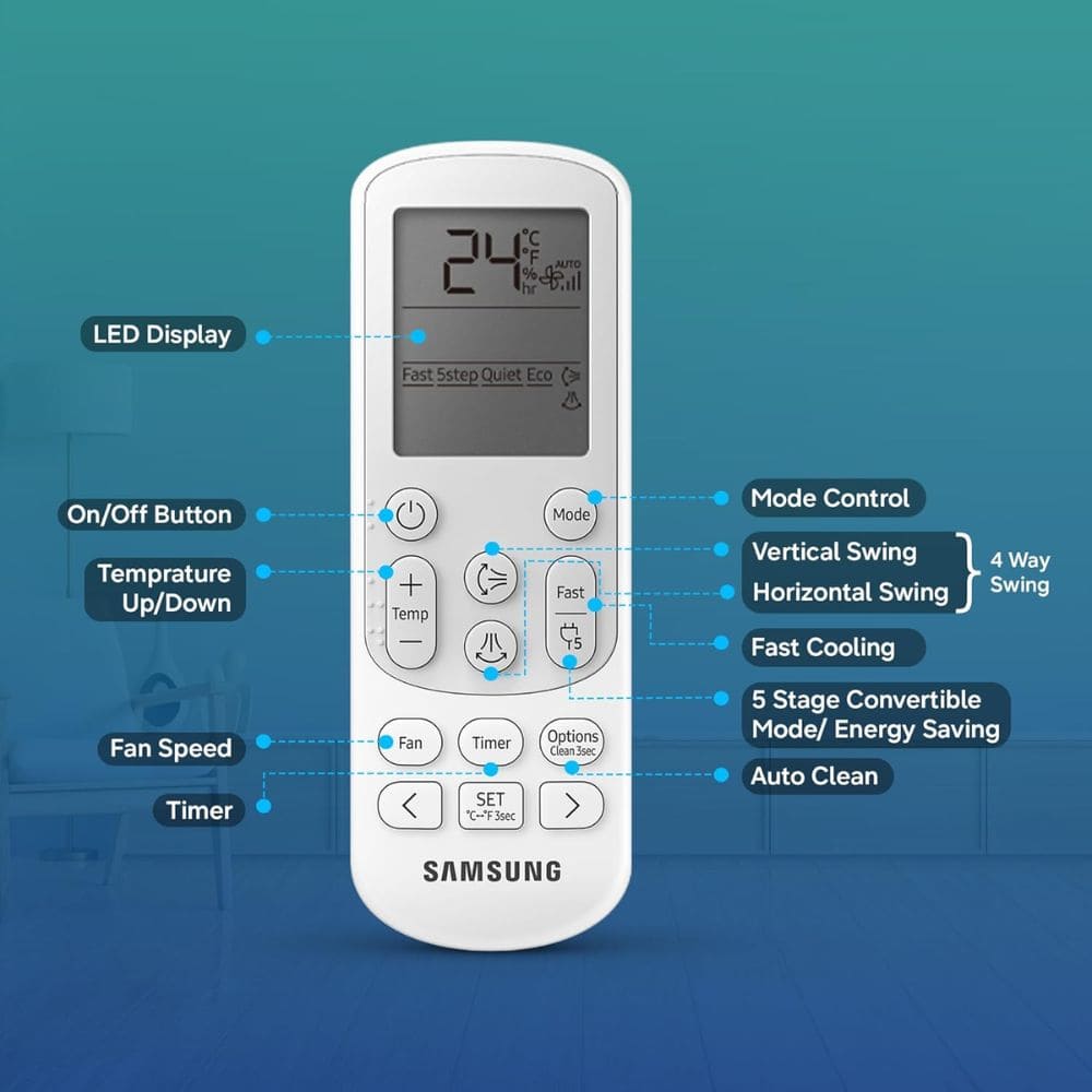 Samsung 1.5 Ton 3 star Inverter Split Air Conditioner (Bespoke AI WiFi, AR50H18D13H)