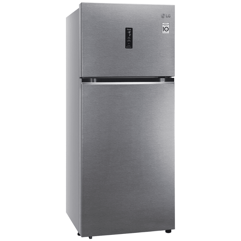 LG 408 Ltrs 3 Star Smart Wi-Fi Frost Free Double Door Refrigerator (GL-T412VDSX, Dazzle Steel)