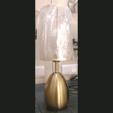 Table Lamps 32156AB, Modern Antique Brass Finish Cylinder drum shades (Silver Gold)