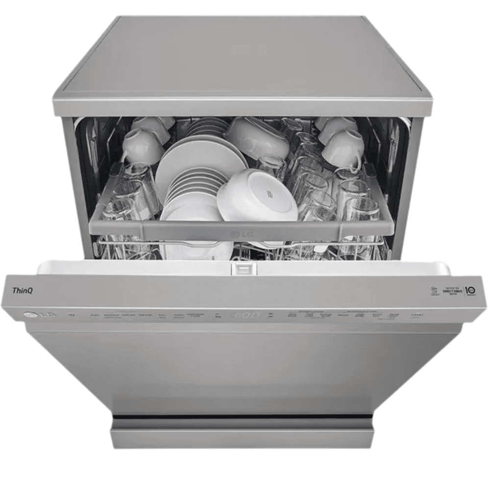 LG 14 Place Settings Free Standing Dishwasher with Inverter Direct Drive ( DFB532FP, Silver)