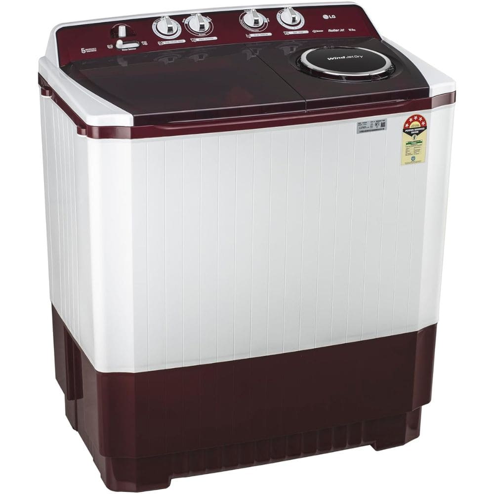 LG 10.5 Kg 5 Star Semi-Automatic Top Load Washing machine (P105ASRAZ, Maroon)