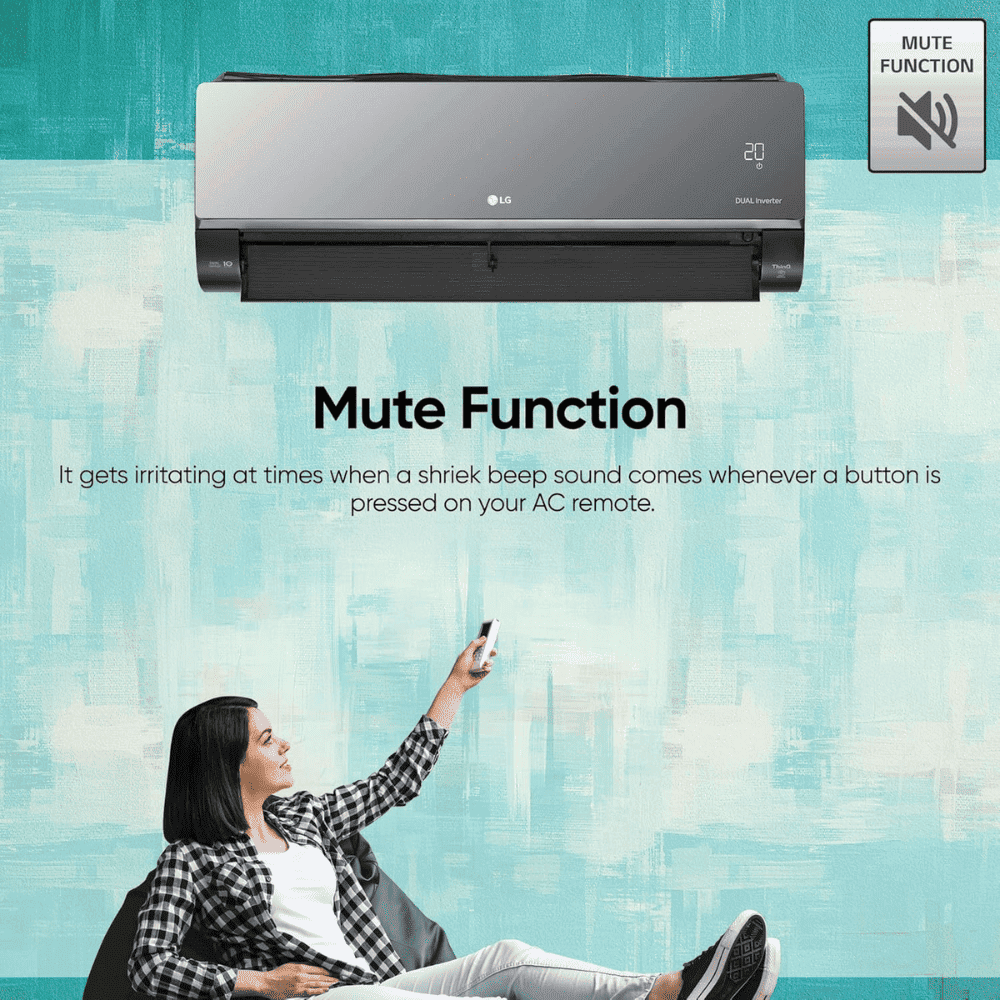 LG 1.5 Ton 5 Star DUAL Inverter Wi-Fi Split Air Conditioner (AS-Q19MWZE, 6-in-1 AI Convertible, Black Mirror)