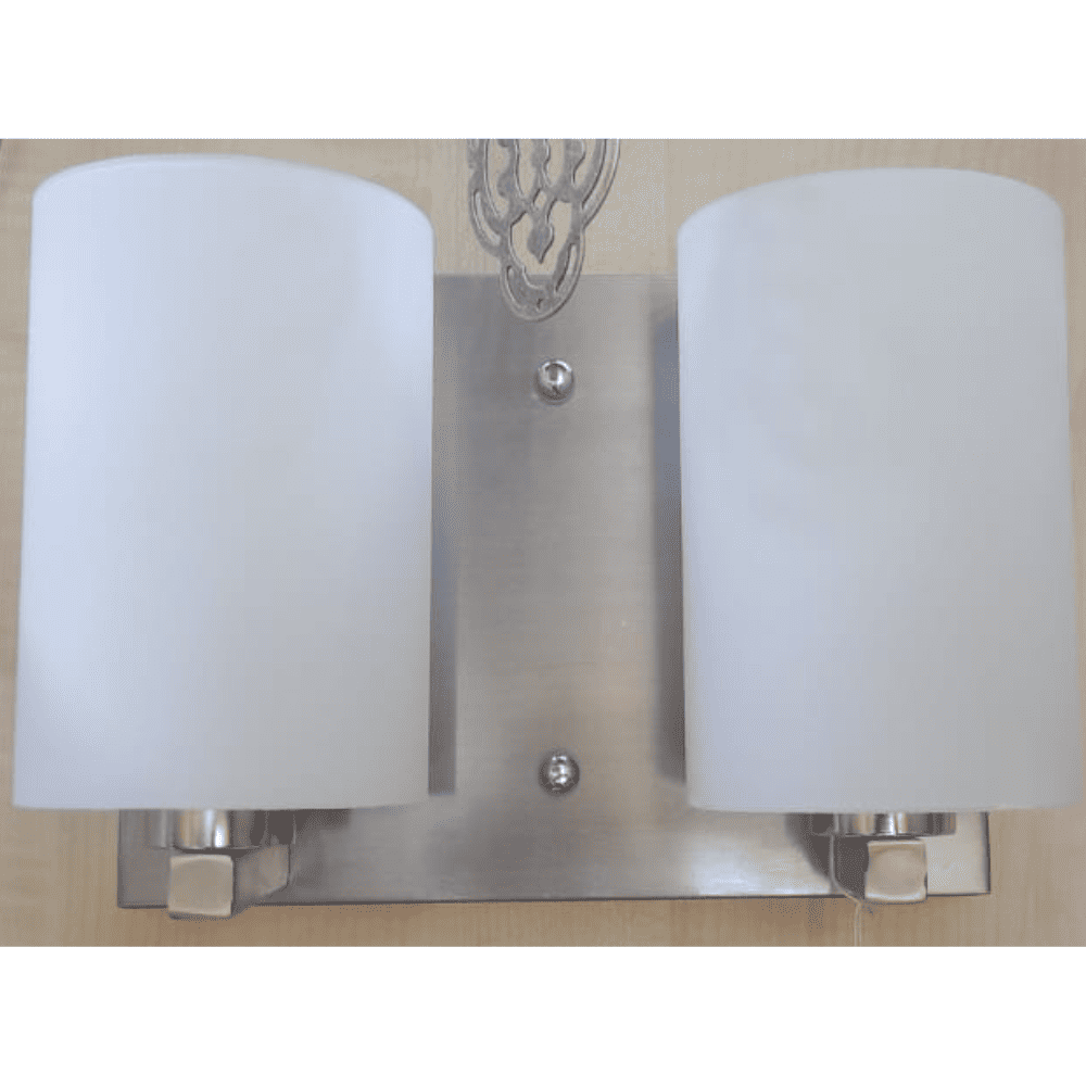 Wall Learc Designer Lighting Antique Brass Finish Double Light Living Room (White silver)