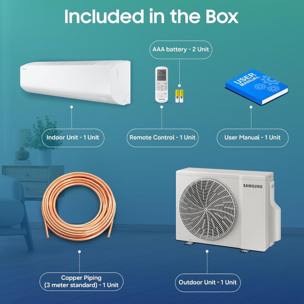 Samsung 1.5 Ton 3 star Inverter Split Air Conditioner (Bespoke AI WiFi, AR50H18D13H)