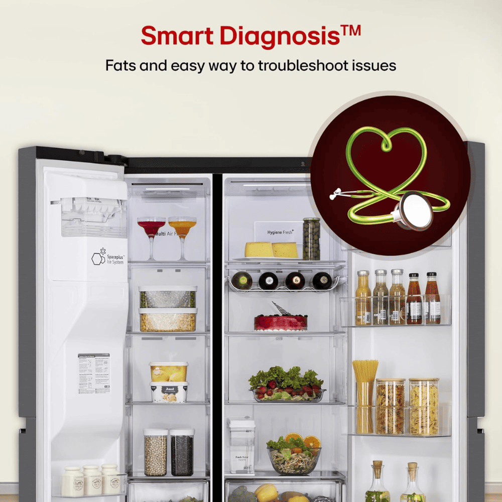 LG 630 Ltrs 3 Star, Inverter Frost Free, Side-by-Side Refrigerator (GL-L257CMC3)