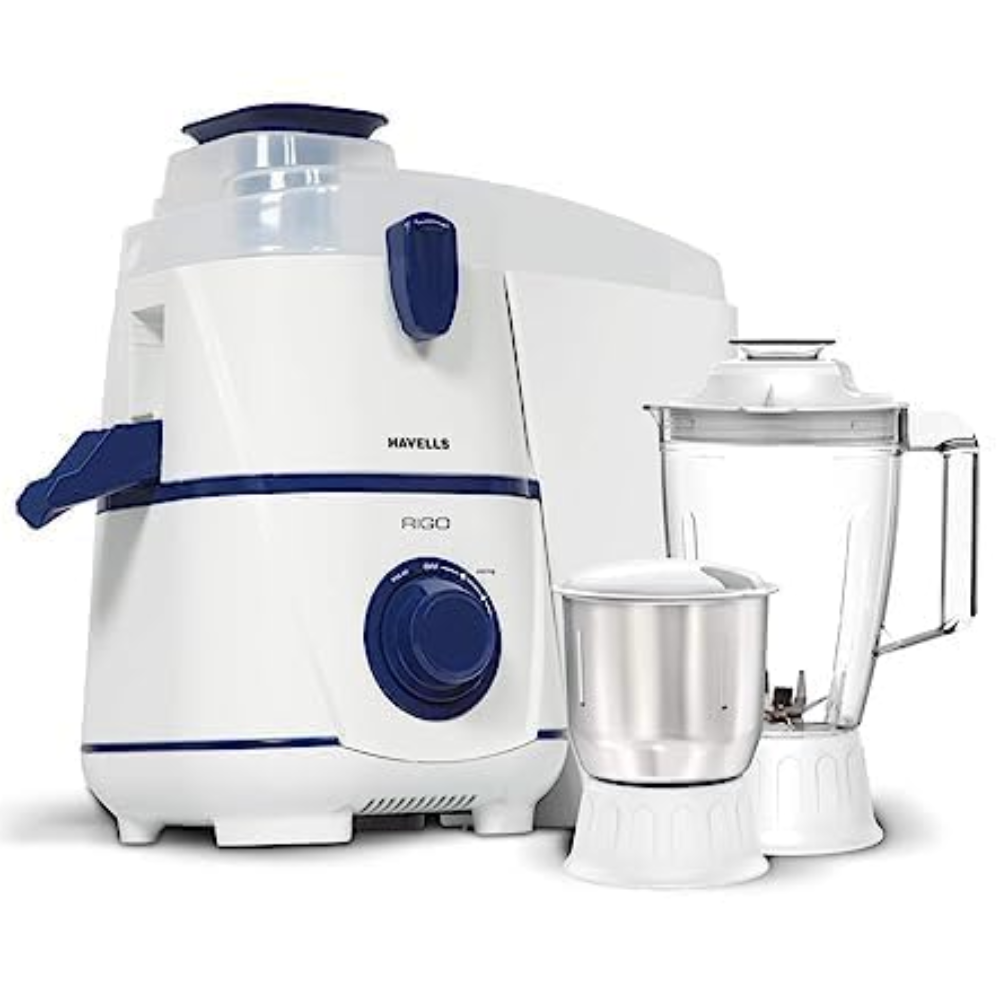 Havells JMG RIGO, 500 Watts 2 Jars Juicer Mixer Grinder (White)