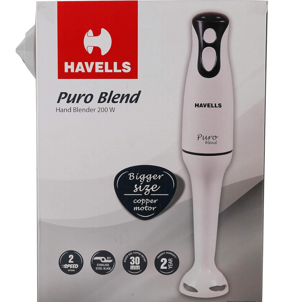 Havells Puro Blend , 20 Watts Detachable stem Hand Blender (Multicolor)