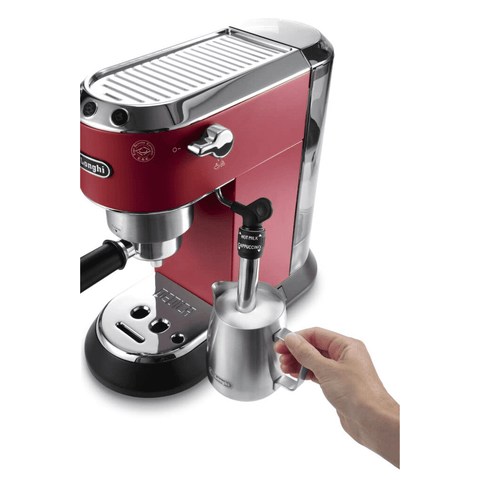 Delonghi EC685.R Dedica Style Pump Espresso Cappuccino Coffee Machine, Red