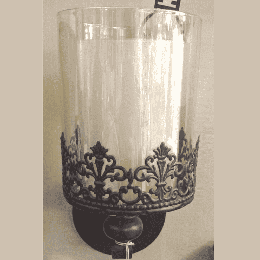 Wall LeArc Designer Lighting Wrought Glass Metal Wood Wall Light (WL2991-1, Black)