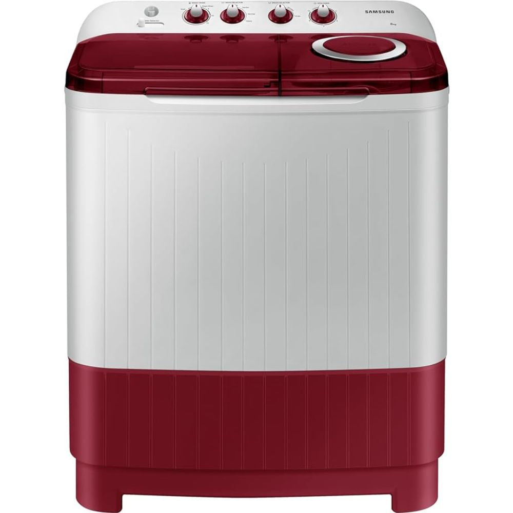 Samsung 8 Kg 5 Star Semi Automatic Top Load Washing Machine (WT80C4000RR, Red & White)