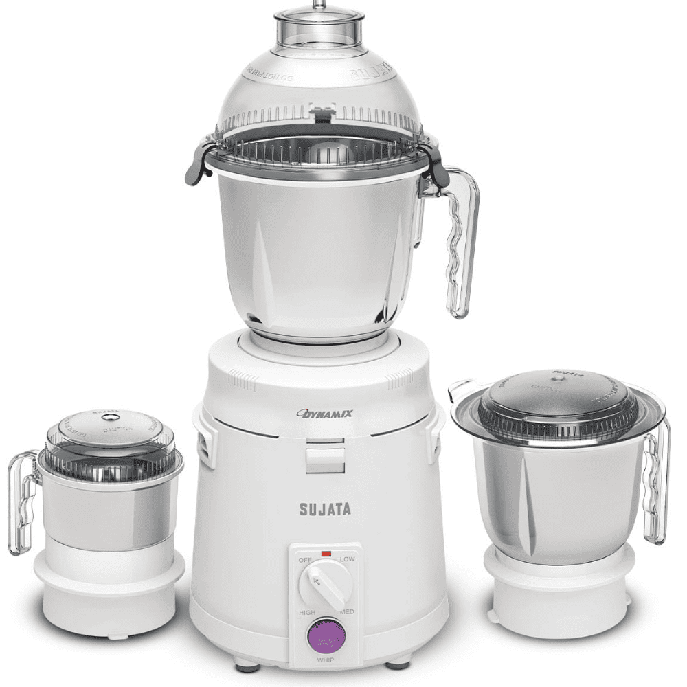Sujata 900 Watts Mixer Grinder with 3 Jars (Dynamix, White)