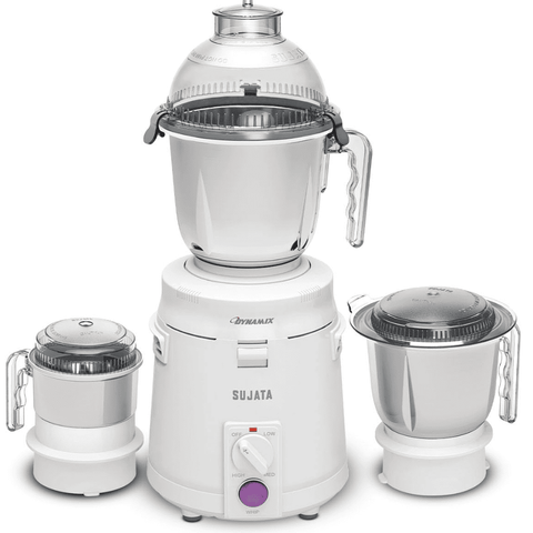 Sujata 900 Watts Mixer Grinder with 3 Jars (Dynamix, White)