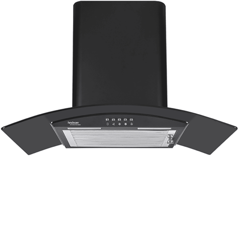 Hindware LIVIA 60 BLK, 60 cm 1500 m3/hr Heat Auto Clean Wall Mounted Designer Kitchen Chimney, Push Button Control with SS Baffle Filter Technology (Black)