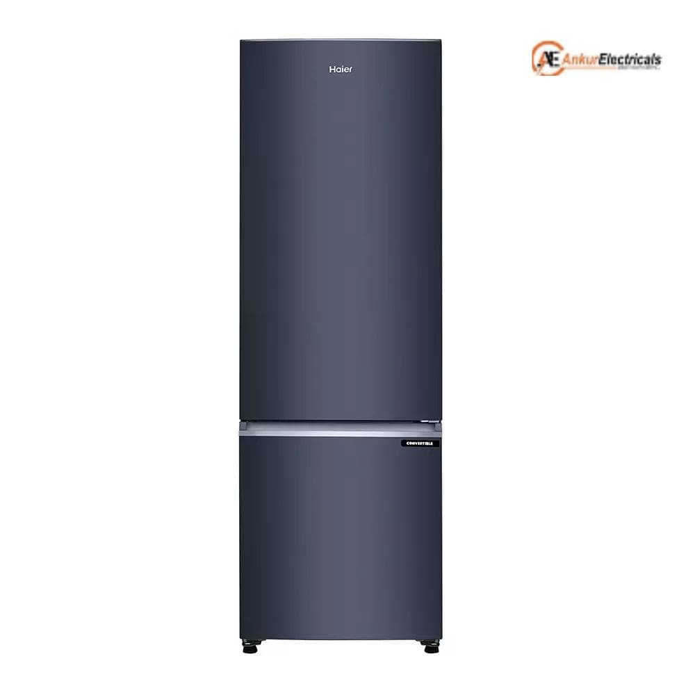 Haier 265 Ltrs, 2 Star Frost Free Double Door Bottom Mount Refrigerator (HRB 3152IBGKA P,Graphite Black)