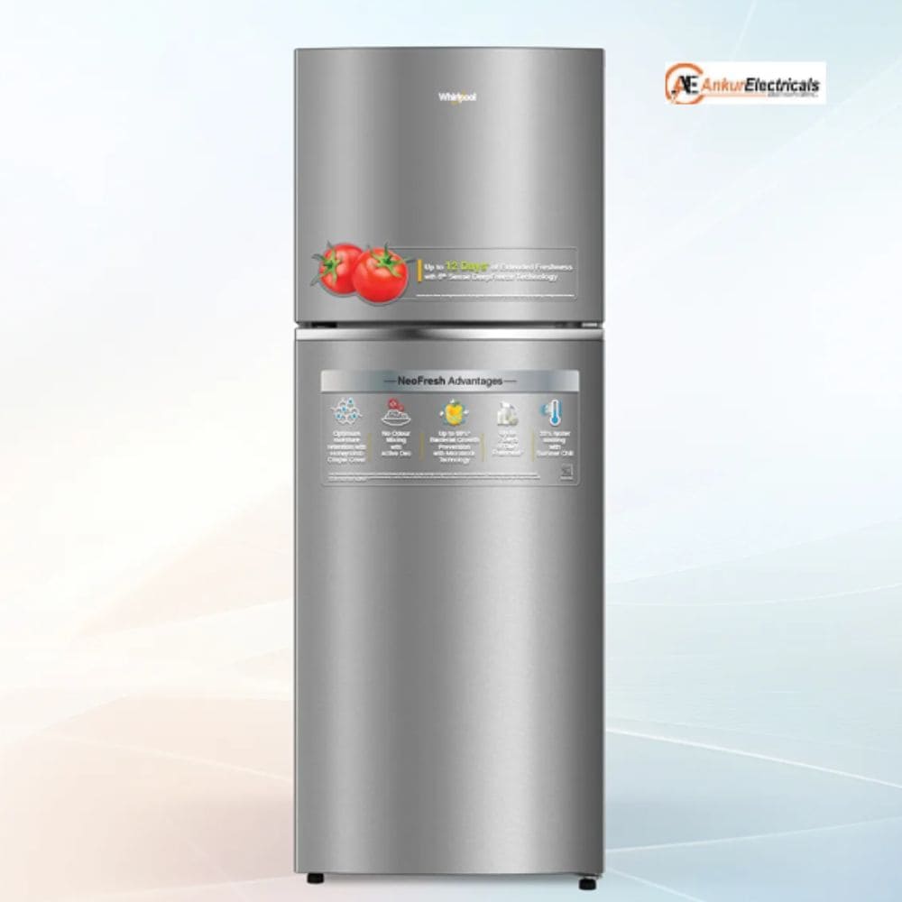 Whirlpool 235 Ltrs, 2 Star Frost Free Double Door Inverter Refrigerator (NEO DF278 PRM ATHENA STEEL 2S)