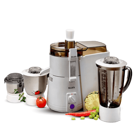 Sujata 900 Watts Juicer Grinder with Jars (Powermatic, White)