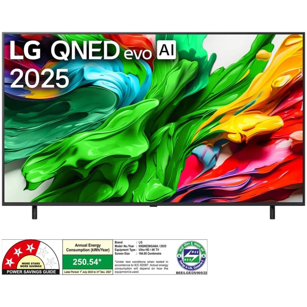 LG 65QNED8GA6A, 65 Inches, 4K Ultra HD QNED TV, Black