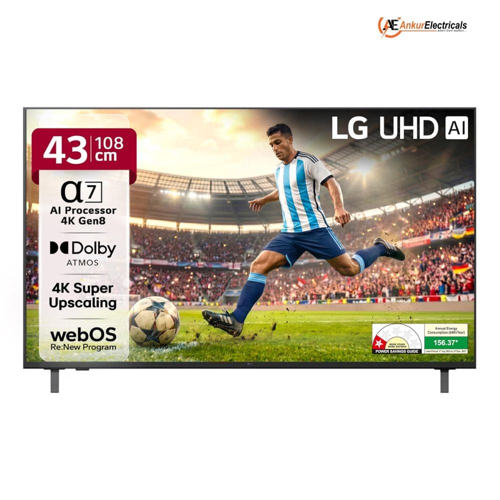 LG 43UA82506LA, 43 Inches 4K Ultra HD Smart LED TV, Black