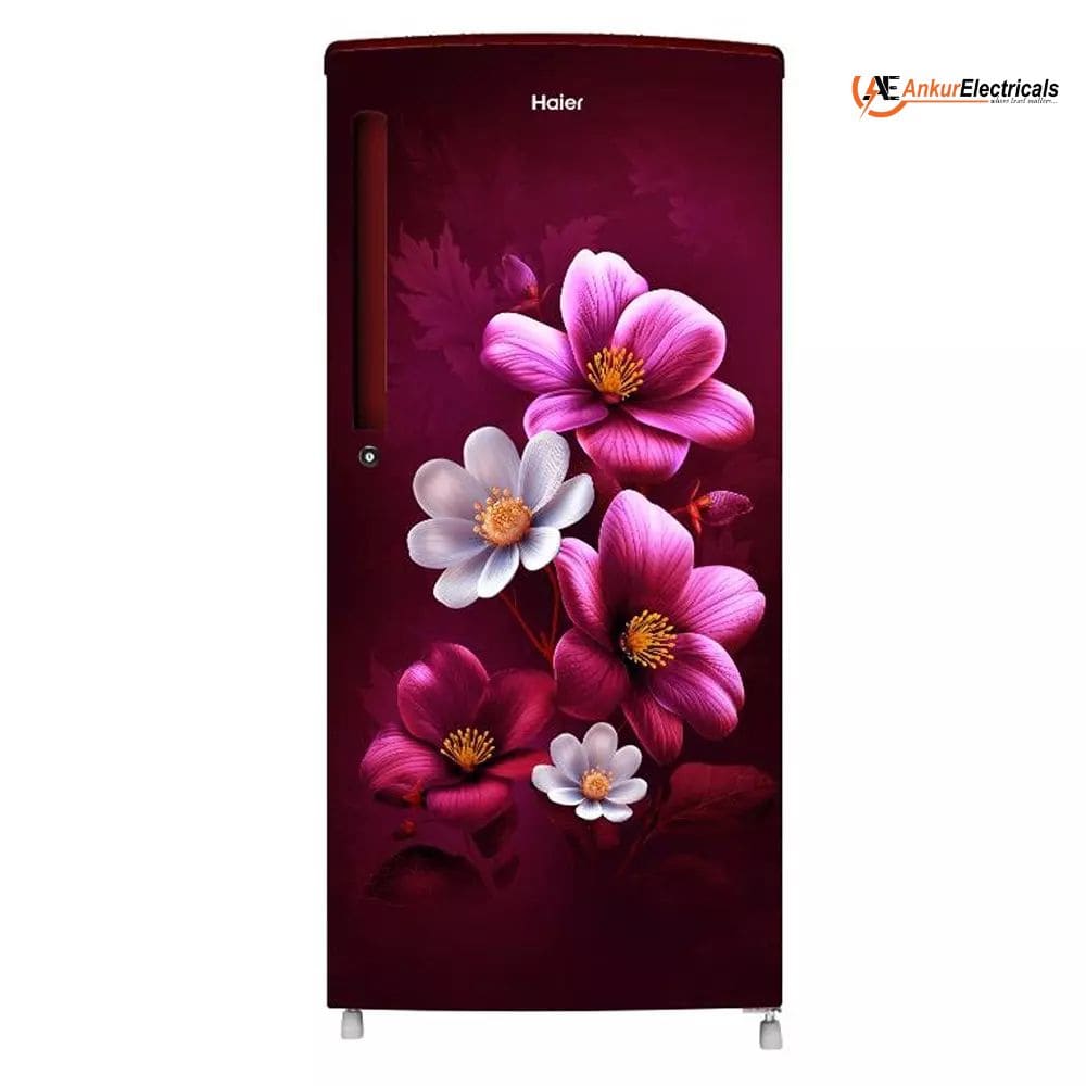 Haier 185 Ltrs, 1 Star Direct Cool Single Door Refrigerator (HRD 2061SRAA N, Red Anemone)