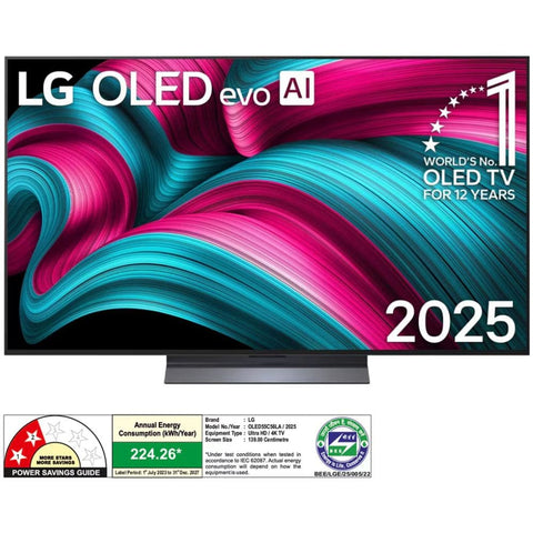 LG OLED55C56LA, 55 Inches, 4K Ultra HD OLED TV, Black
